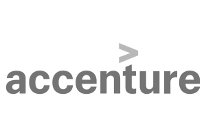 Logo Accenture su sfondo nero.